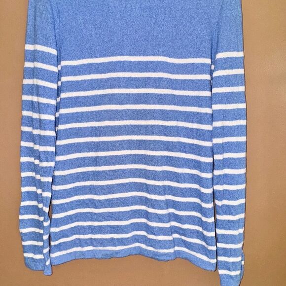 Phil Petter Wool Knit Blue Striped Designer Sweater - Picture 6 of 8